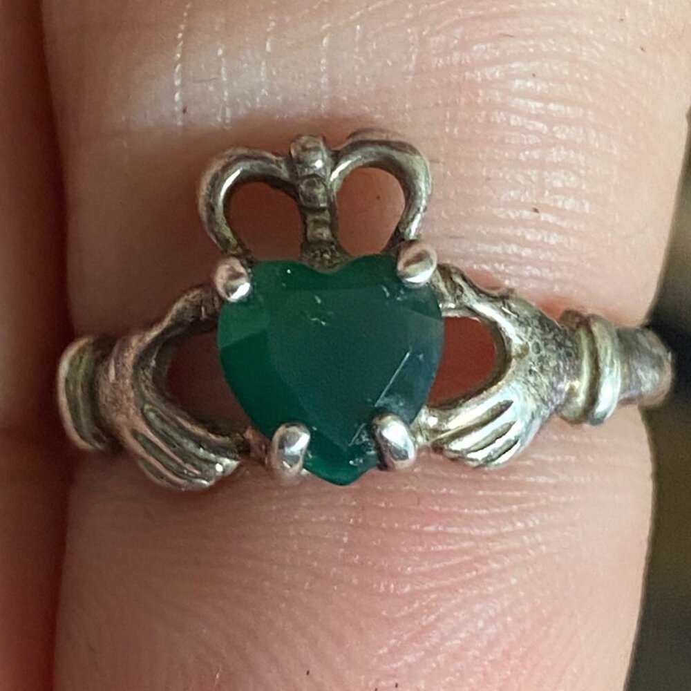 Ring Size 5.5 Sterling Silver 925 Women Tourmaline Semi-Precious Stone